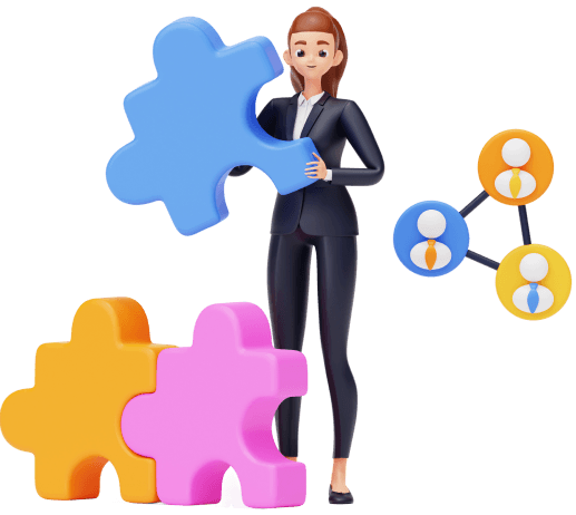 3D illustration of professional customer support agents