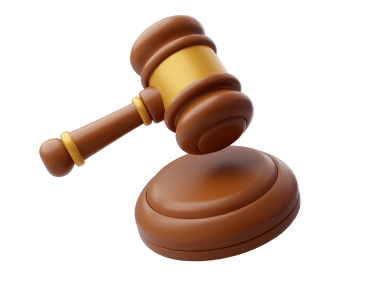 3D illustration of a gavel symbolizing legal services