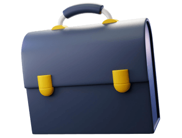 3D illustration of a briefcase representing service businesses