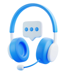 3D illustration of headphones representing multi-channel customer support