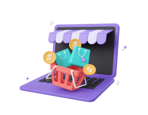 3D illustration of an office building representing ecommerce companies